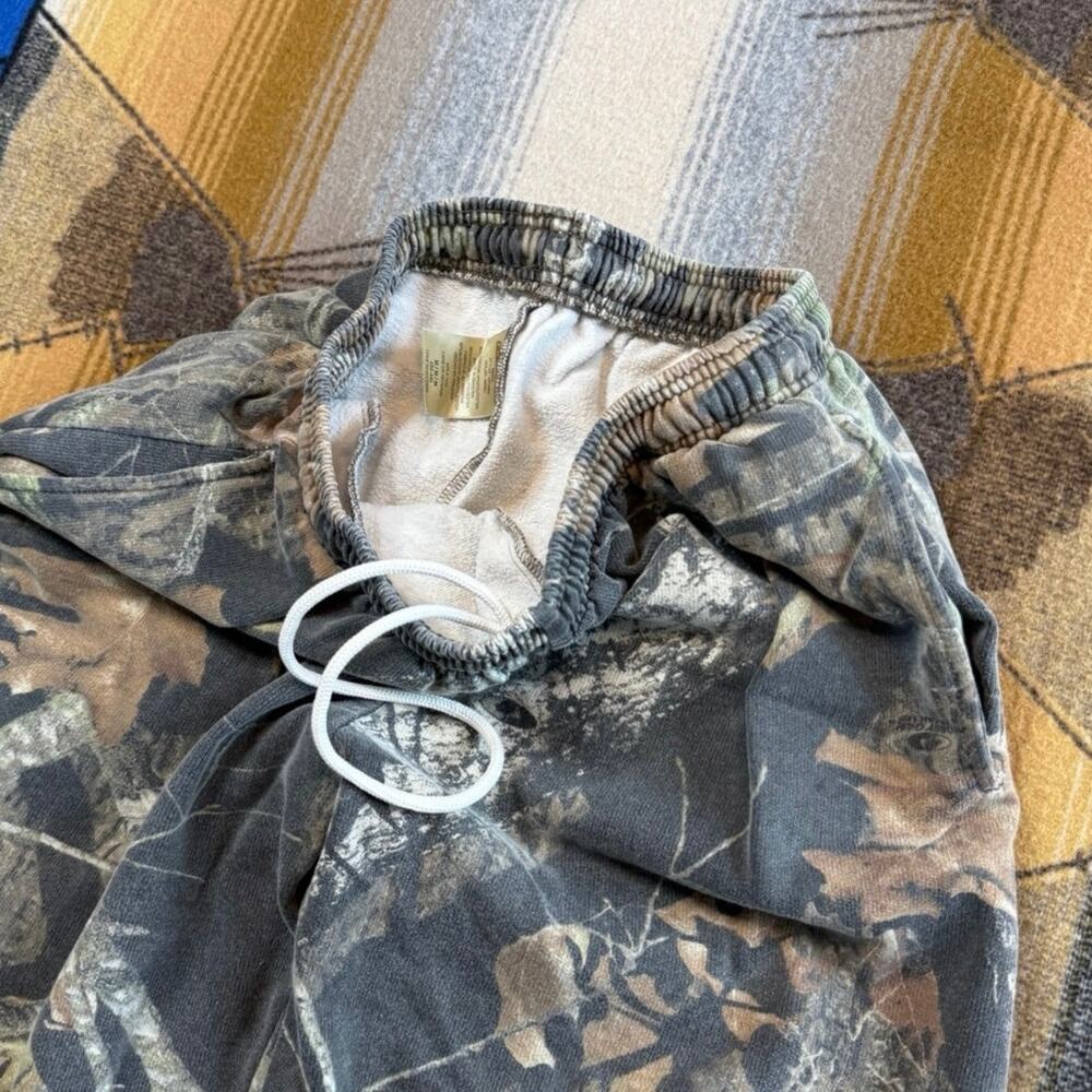 Vintage Mossy Oak Field Staff Camo Camouflage Sweatpants Size Medium Gym Lift - Picture 4 of 7